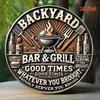 Round Metal Vintage Beer Bar Sign Wall Decor Patio Gift