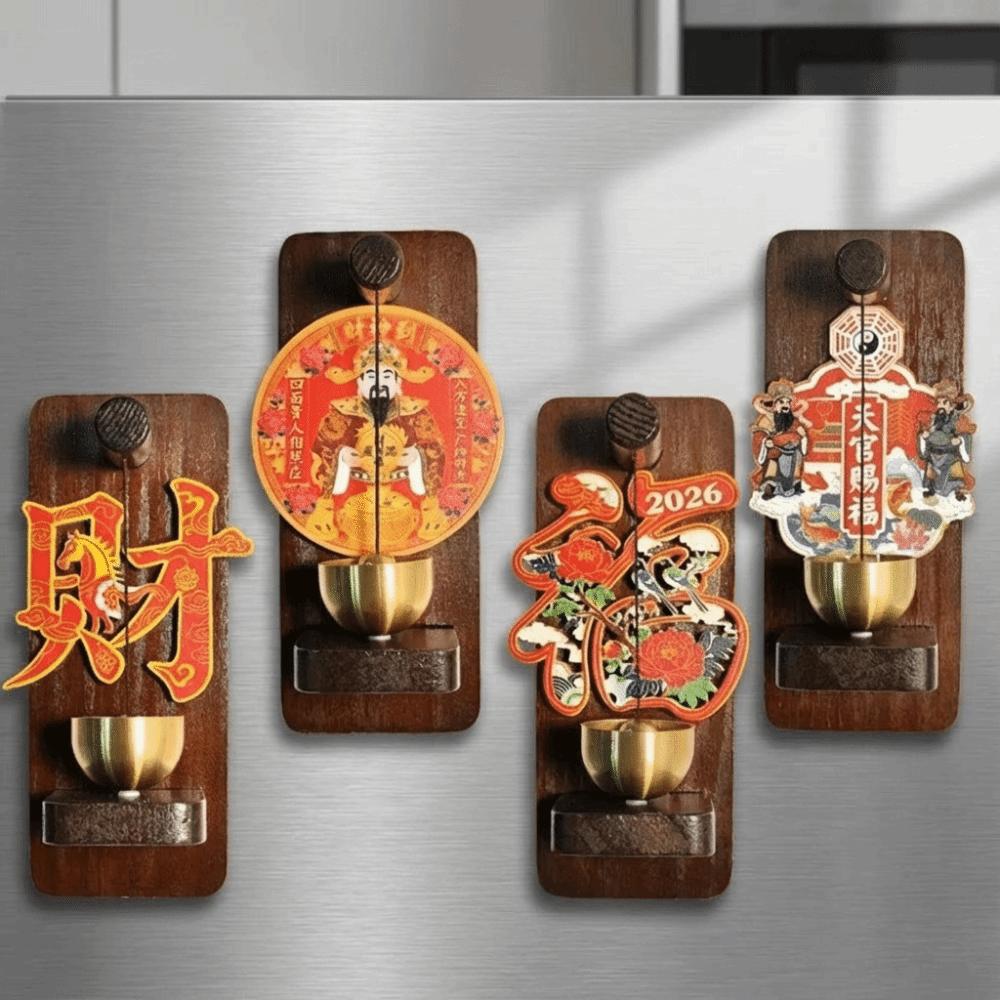 Creative Spring Festival Fridge Magnet Good Luck Entrance Door Bells Magnetic Doorbell  Bedroom