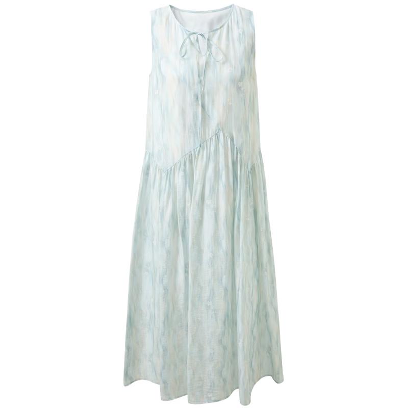 Sancai Sakura Series Lyocell A-Line Maxi Dress L