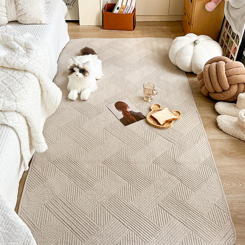 Pure Cotton Nordic Simple Cotton Washed Cotton Floor Mat Household Living Room Carpet Bedside Mat Tatami Mat