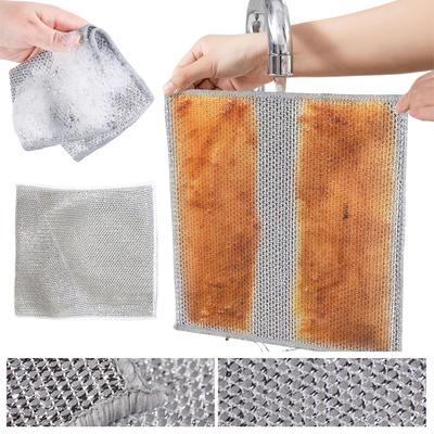 5/10/20Pcs Wire Miracle Cleaning Cloths Wire Dishwashing Rags for Wet and Dry Scrubs & Cleans for Sinks Counters Stove Tops