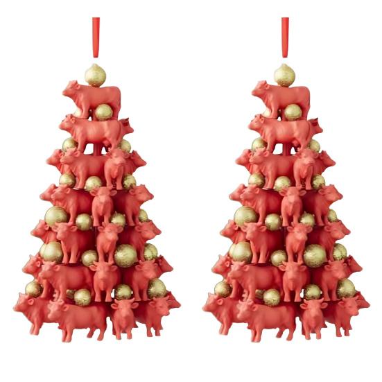 Stacking Animal Pendant Animal Christmas Tree Pendant 2D Acrylic Hanging Decoration for Xmas Tree Backpack Keychain Car