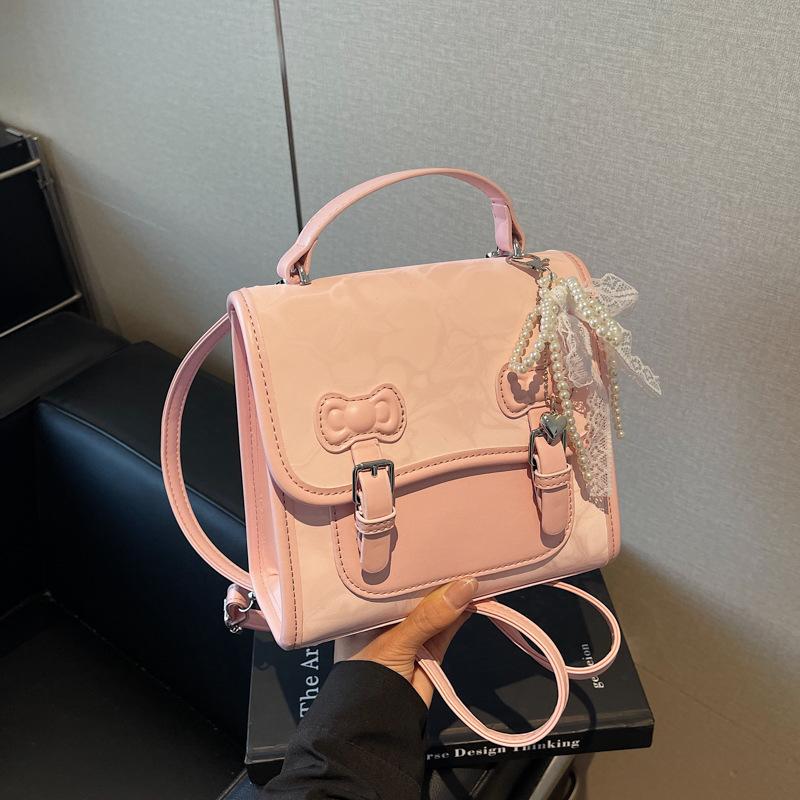 Plecak damski w stylu college, nowy modny jesienno-zimowy plecak, wszechstronny plecak szkolny, przenośna mała kwadratowa torba