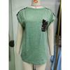 Summer Women's T-shirt Crew-neck Patchwork Leopard Pocket Short Sleeve Casual T-shirt Top