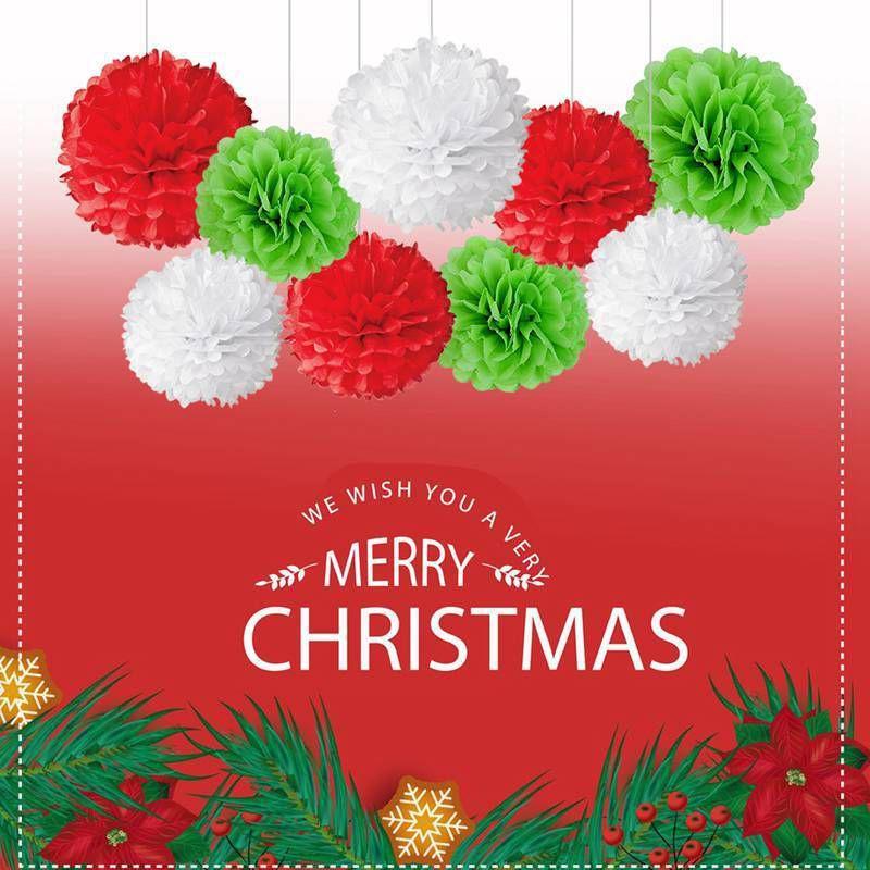 9pcs 8 10 Tissue Paper Pom Poms Ball Wedding Birthday Party Baby Decor Room