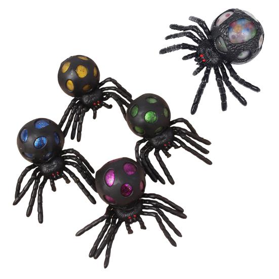 Spider Squeeze Toy Realistic Stress Relief Fidget Toy Soft TPR Toy with Colorful Beads Inside Prank Fun Halloween Gifts