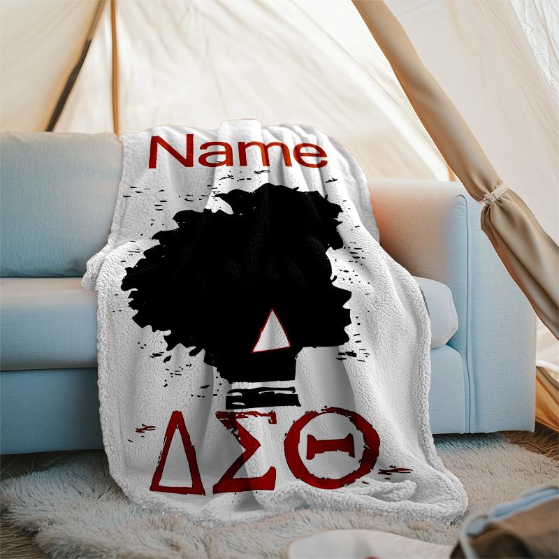 Personalized Custom Name Blanket - Delta Sigma Theta Print Design,Blanket for Sofa,Bed,Travel,Camping - Soft and Warm, Great Gift