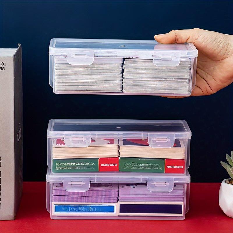 1 Stück Vielseitige Klarsicht-Aufbewahrungsbox aus Kunststoff mit Deckeln Perfekt für Spielkarten, Bausteine & Puzzles - Ideale Geschenkverpackungsartikel
