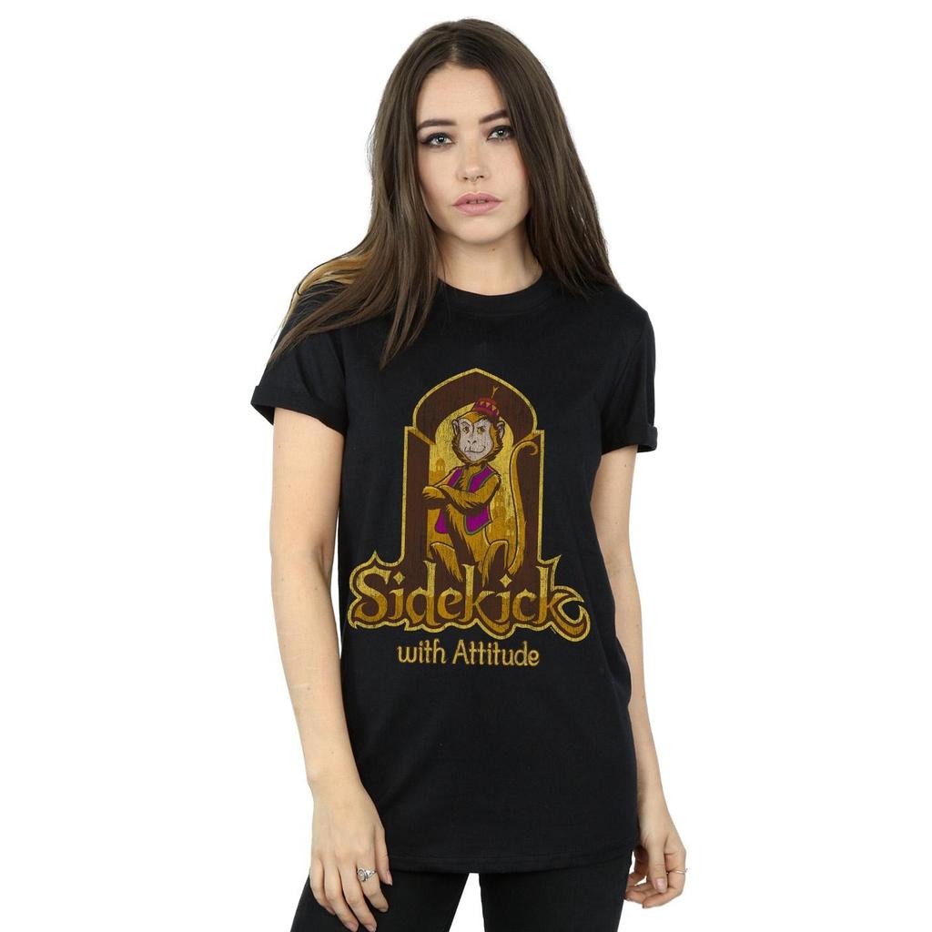 Disney Womens/Ladies Aladdin Movie Abu Sidekick With Attitude Cotton Boyfriend T-Shirt