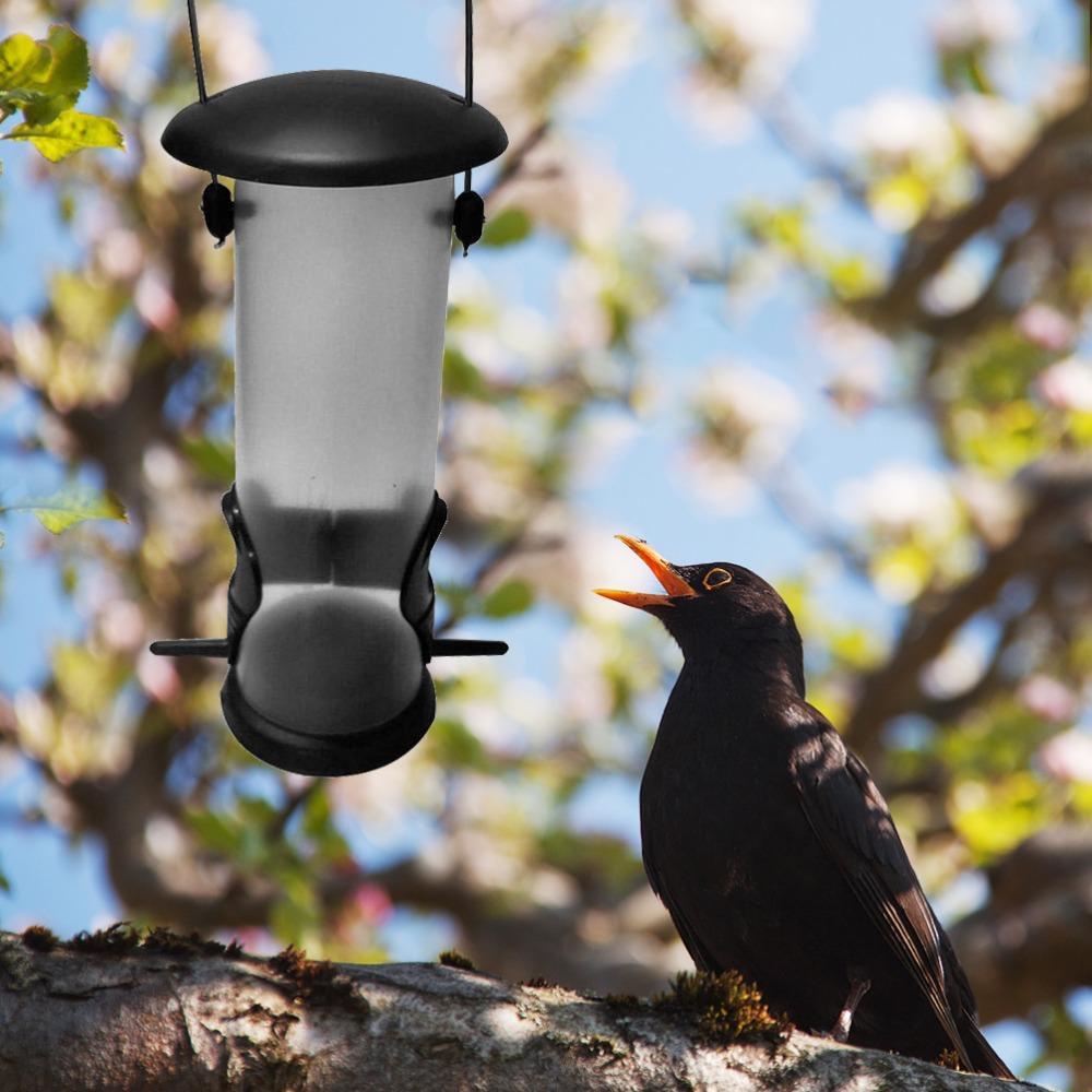Transparent Tube Wild Bird Feeder Coated Metal Parts Wire Hanging Hook Hanging Bird Feeder Resting Perches Plastic