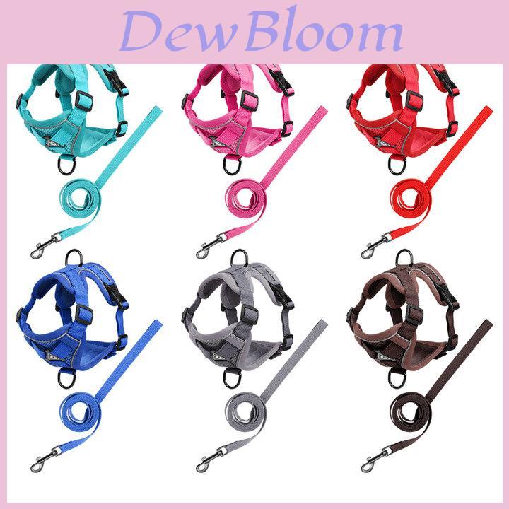 Pet Harness Reflective Breathable Polyester With Adjustable Fit For Dogs And Cats