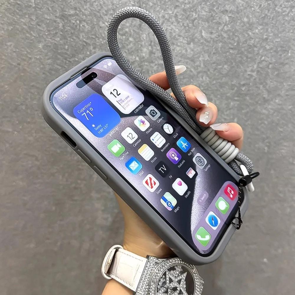 Wrist Strap Magnetic Lens Holder Acrylic Clear Phone Case for IPhone 16 15 Plus 14 13 12 11 Pro Max Shockproof Soft Edge Cover