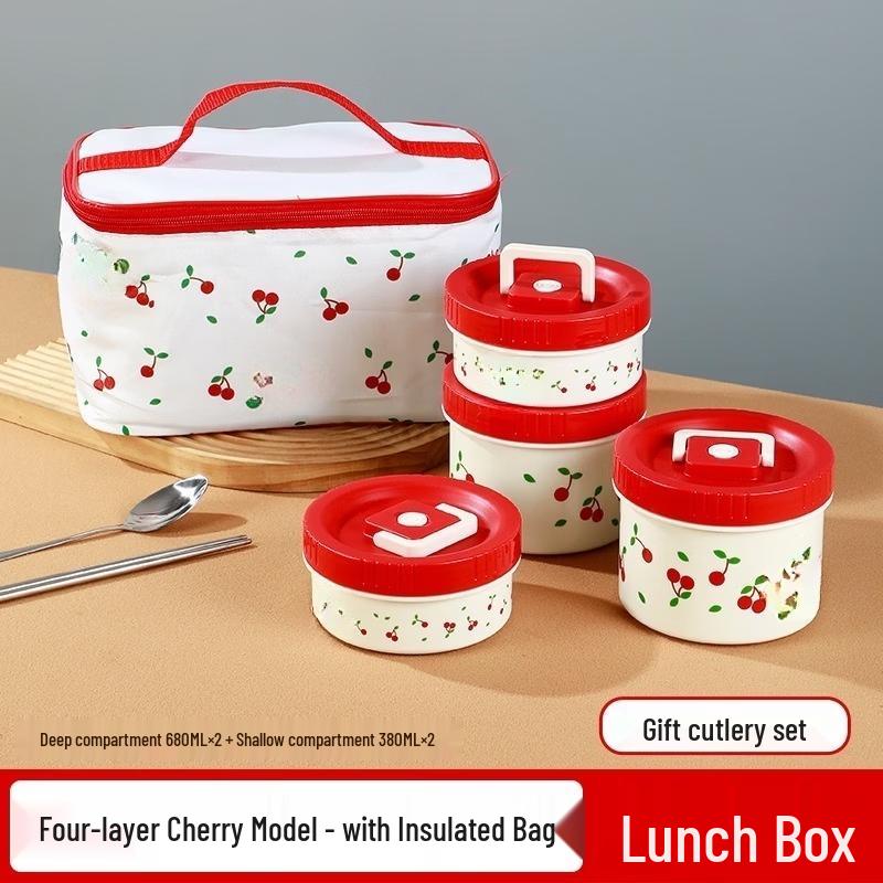 Ru Han 304 Stainless Steel Insulated Portable Bento Box