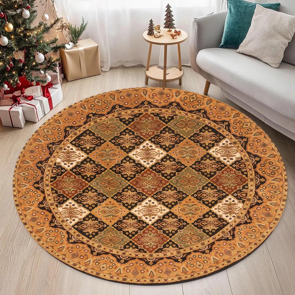 Etnische Stijl Rond Tapijt Retro Boheemse Stijl Vloerkleed Woonkamer Slaapkamer Winter Warm Huisdecoratie Mat 40X40CM