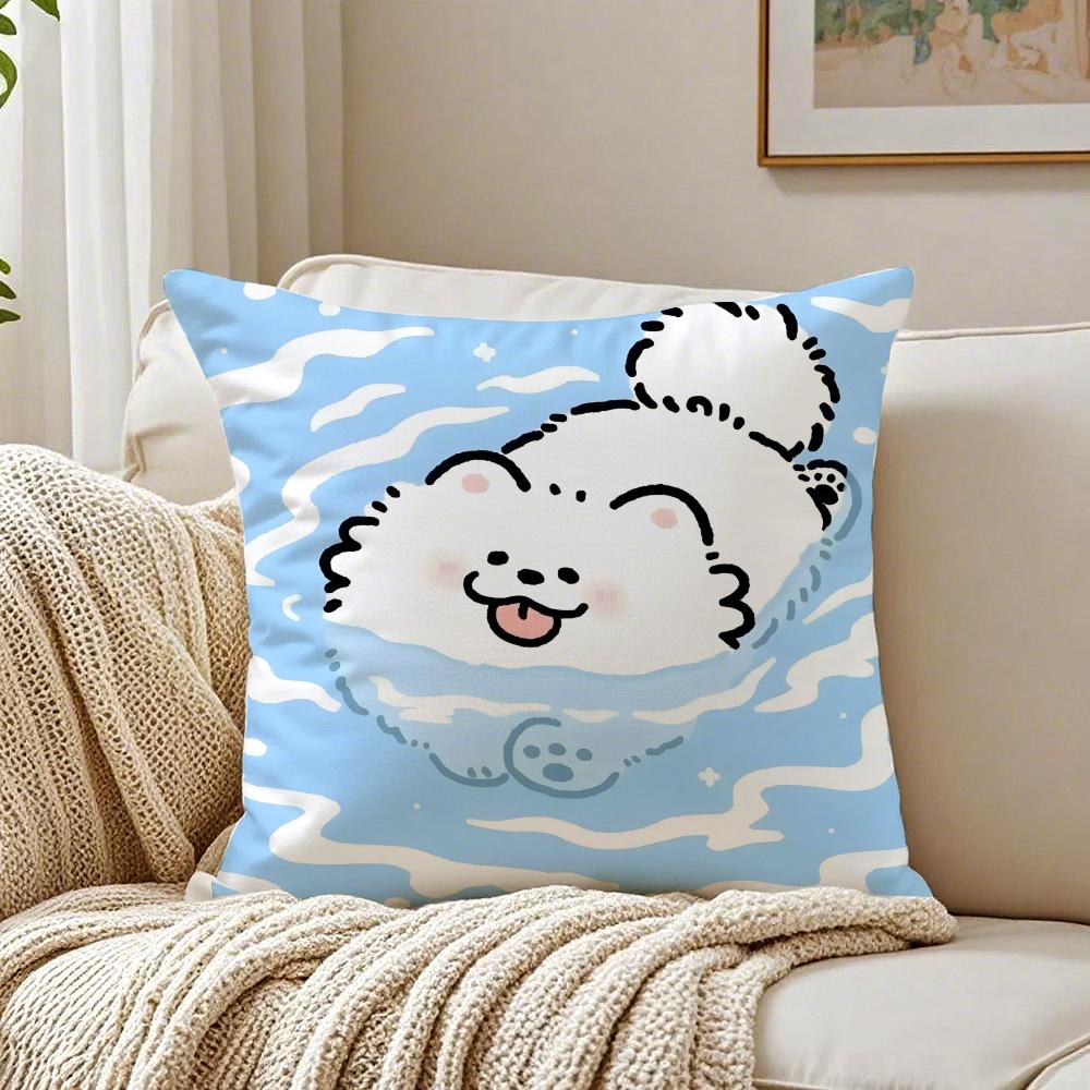 Healing Iittle Fresh Cartoon Animal Cushion Cover Pillowcase Antidustmite Living Room Sofa Decor Cushion Room
