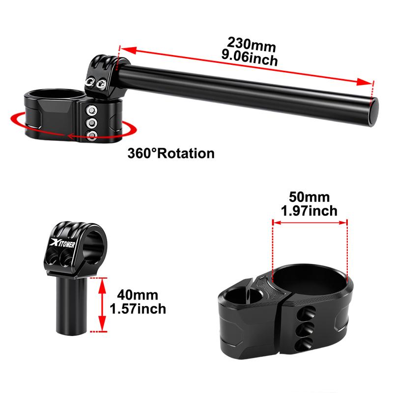 Adjustable Handlebar CNC Clip-On Handle Bar Raiser Universal Fit For Kawasaki ZX-6R ZX6R ZX10R ZXR400 ZZR 400 ZZR400 ZX 636R
