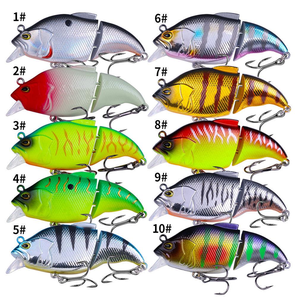 Lure Bait Full Water Layer Simulation Double Joint FishVIB7.5cm12g6No. Hook Long Casting Bass Carp Topmouth Culter Artificial Ba