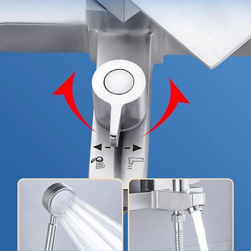 Household Shower Set Bathroom Hot And Cold Water Mixing Valve Faucet Stainless Steel Bathtub Water Tap