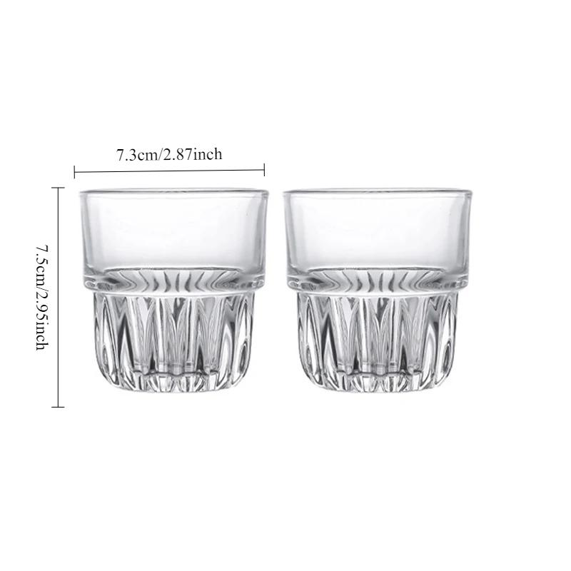 

Creative Coffee Cup Transparent Wine Glass Cocktail Glass Thickened Glass Cups Espresso Mug Cafe Drinking Glasses New Year Gifts 2pcs