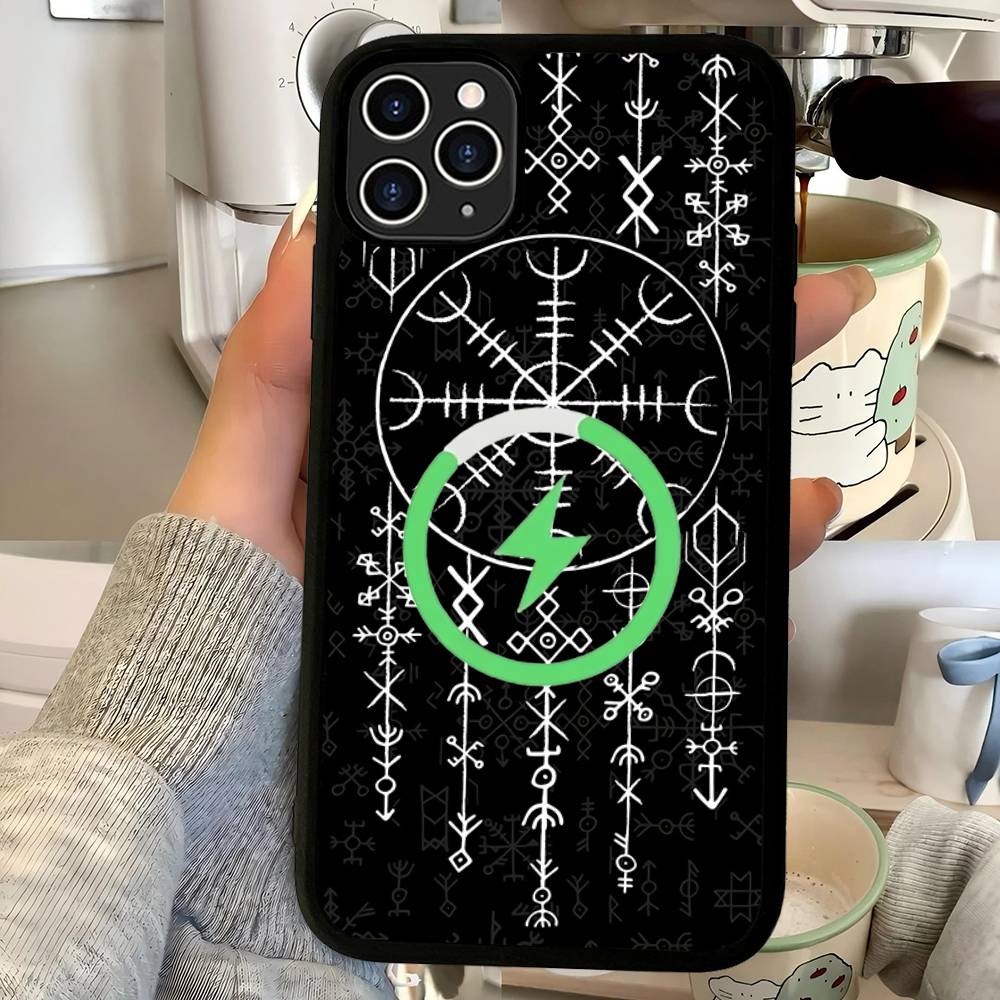 V-Viking Logo V-Vegvisir Magnetic Wireless Phone Case For IPhone 17 16 15 14 13 12 11 Pro Max For Magsafe Cover