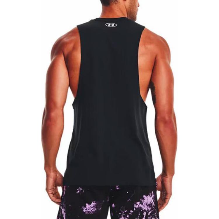 Under Armour Printed Letter Training Sleeveless Tank Top Men tops Black 1373758-001