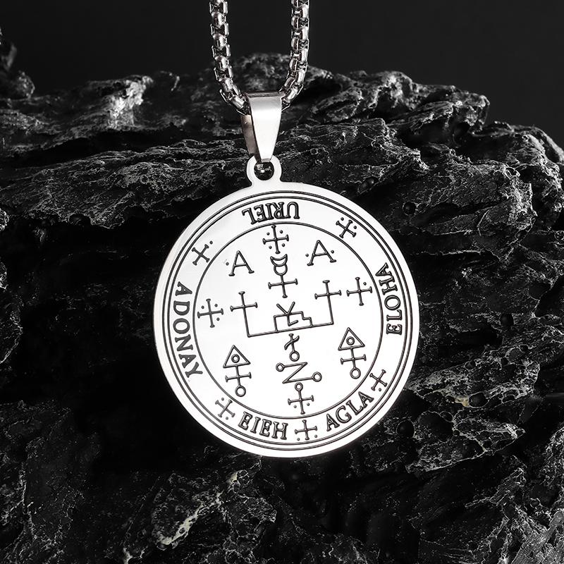 Stainless Steel Vintage Nordic Rune Compass Necklace Men Fashion Trend Amulet Nordic Jewelry