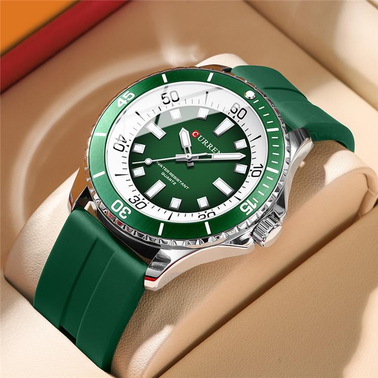 CURREN 8448 Unisex Outdoor-Uhr mit großem Zifferblatt & Gummiarmband