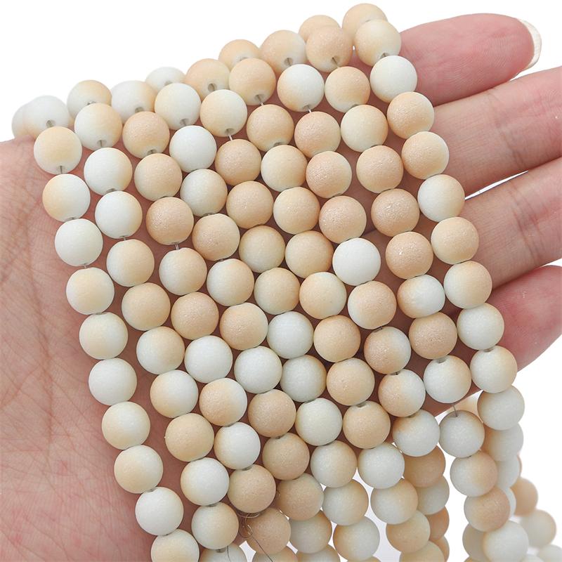 70Pcs Glass Flashing Sand Beads For DIY Necklace Bracelet Earrings Jewelry Making Craft Accessories
