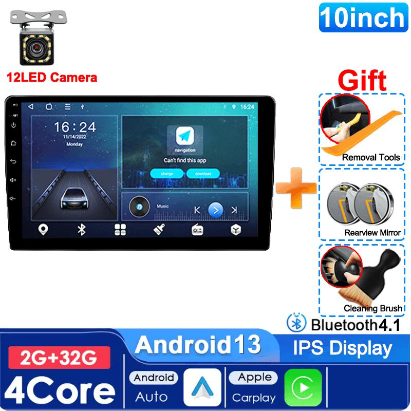 Car Radio 7/9/10'' 64G 2Din Android 13 Wireless Carplay Radio Multimedia Stereo For Toyota Hyundai Kia Volkswagen Jeep Fiat