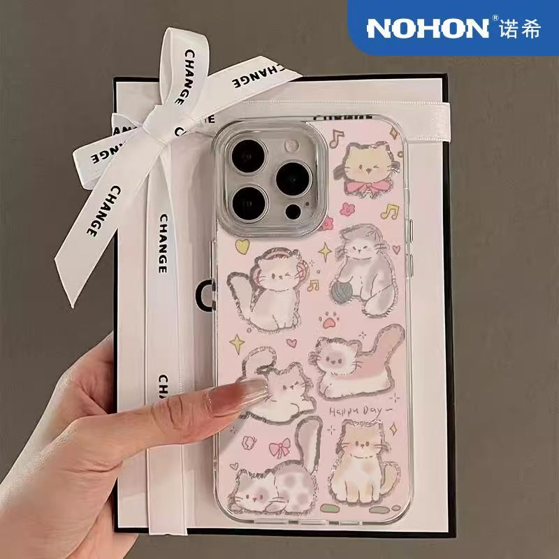 Music Kitten Compatible iPhone 16 Pro Max Phone Case Compatible Apple 14 iPhone XR Swirl Case IMD Apple11