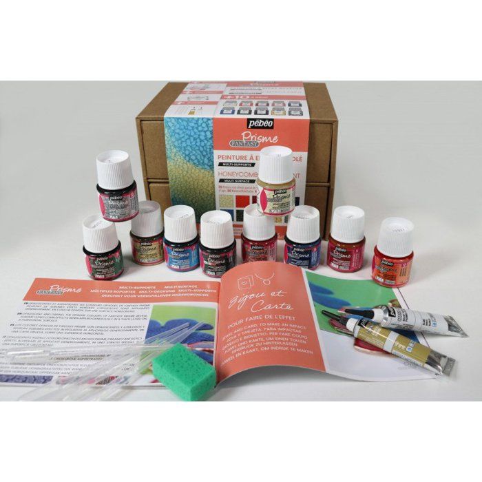 Coffret de peinture - PEBEO - Collection Pébéo - 10 pots de 45 ml - Livret d'inspiration - Accessoires inclus