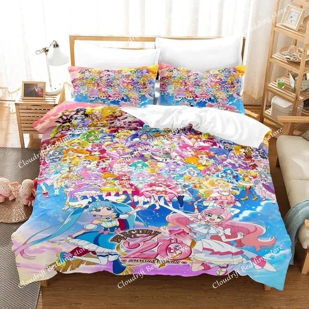 Anime Pretty Cure Bedding Set Boys Girls Twin Queen Size Duvet Cover Pillowcase Bed Kids Adult Fashion Home Textileextile