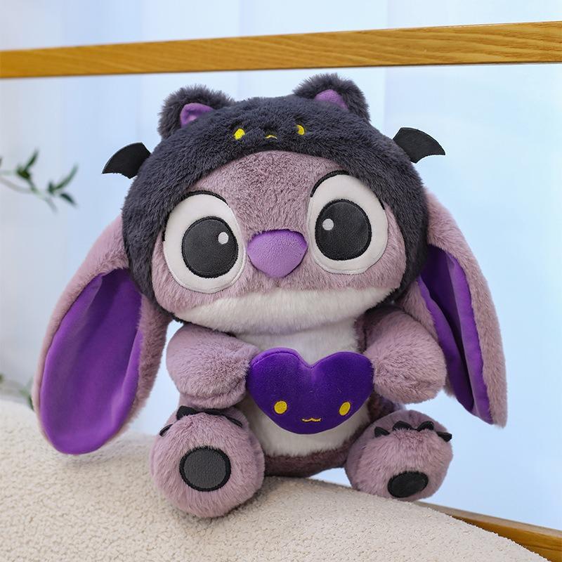 Sakura Pink Stitch Plush Toy with Flowers - Valentine's Day Gift for Girls