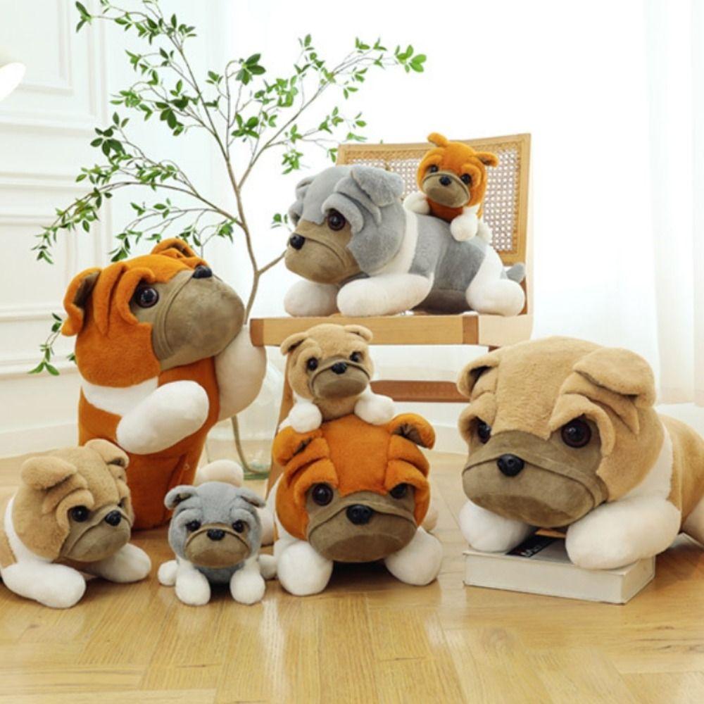 Thick Eyelids Shar Pei Dog Plush Doll Lying Animals Stuffed Toys Birthday Gifts