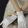 Satins Gloves Evening Gown Gloves with Pearls Decors Wedding Bride Gloves for Formal Occasion Stage Props Hand Gloves