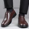 Leather shoes men's spring and autumn leather breathable business casual shoes soft sole one pedal middle-aged father shoes