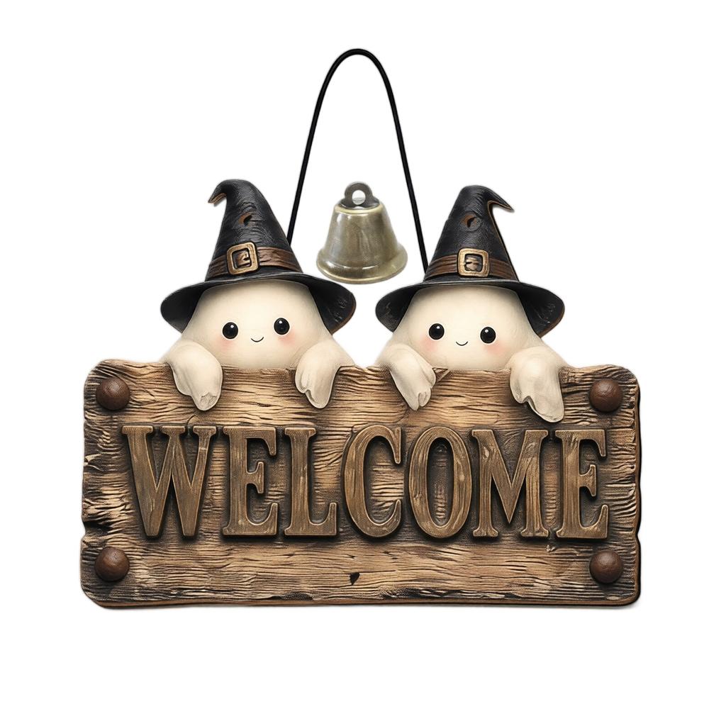 Halloween Wooden Porch Hanging Decorations for Outdoor Home Entryway Wall Decor