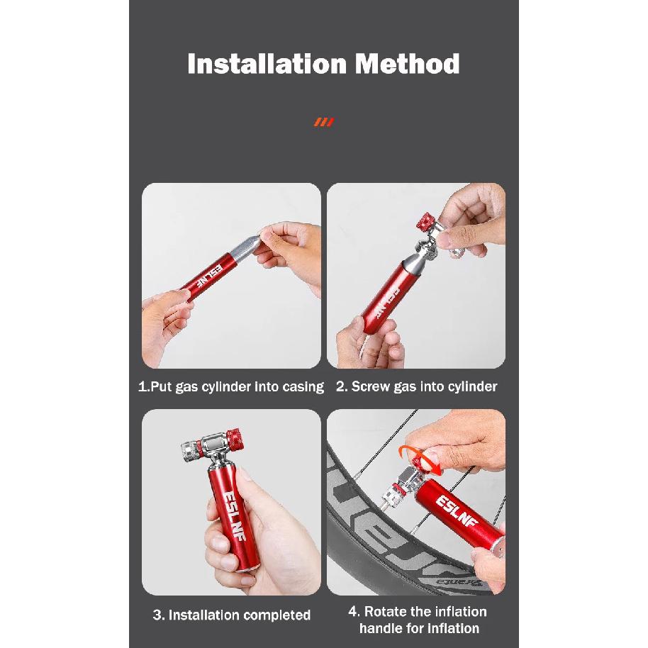 Fast C02 Air Inflator Portable Road Bicycle Tire Pump With Shell Durable Aluminum Alloy MTB Tire Inflator For AV/FV