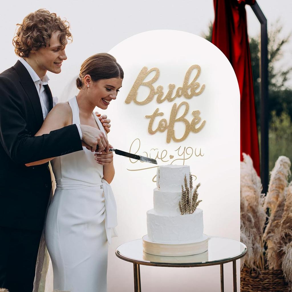 Bride to Be Felt Sign for Backdrop - Glitter Champagne Bride to Be Signs Felt Letters for Bachelorette Party Decorations Welcome to Bridal Shower