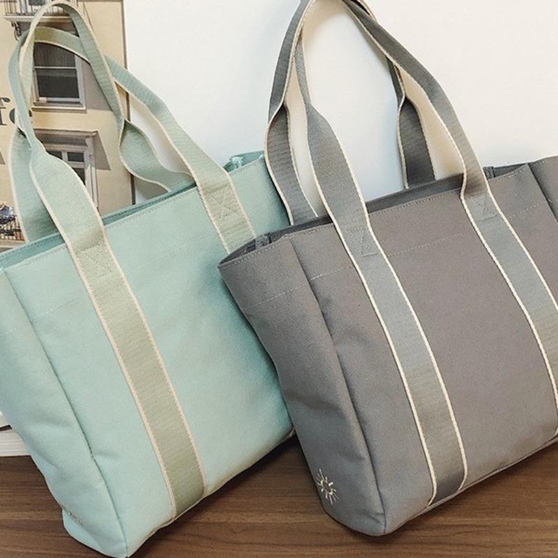 New Canvas Simple Shoulder Bag Women's Fashion Travel Portable Messenger Bag Large Capacity Premium Tote Bag