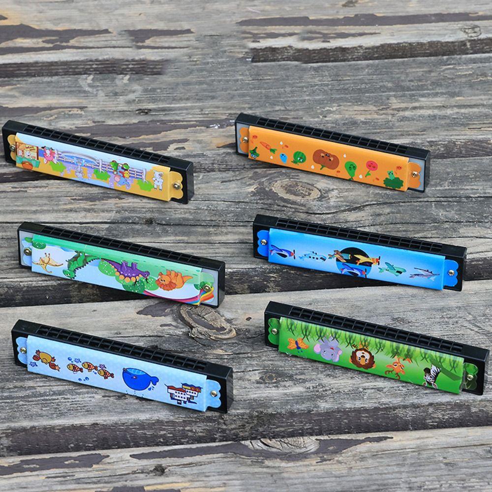 16 Holes Painted Harmonica Metal Mouth Organ Wind Instrument 16 Holes Harmonica Kids Toy