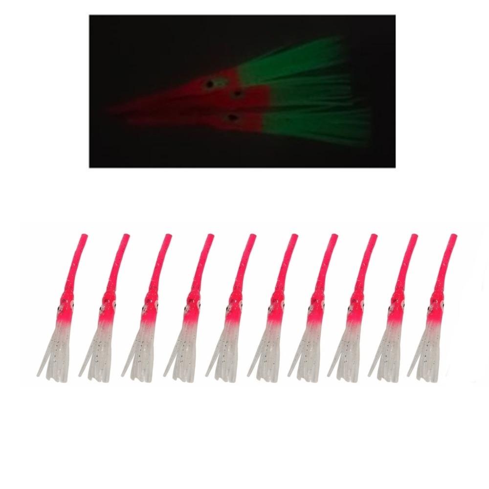 30PCS Rubber Artificial Octopus Bait Soft Octopus Skirts Durable Squid Skirt Lure  Trolling Lures розовый