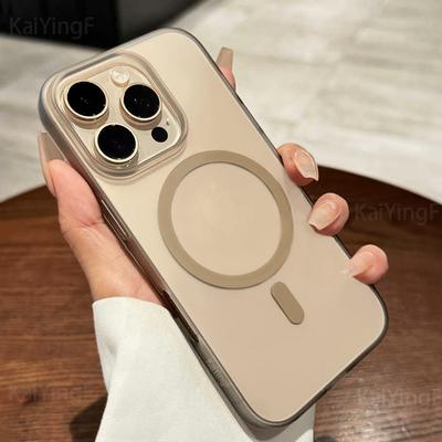 Ultra tenký kryt na telefon pro iPhone 16 15 14 13 12 11 Pro Max Pro Magsafe Magnetické bezdrátové nabíjení Matné průsvitné kryty