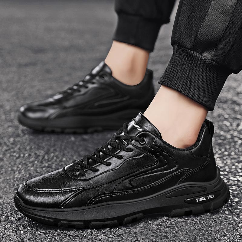 Fashion Autumn Men's Casual Shoes Leather White Sneakers Platform Waterproof High Quality Designer Footwear Men Vulcanized Shoes Fashion