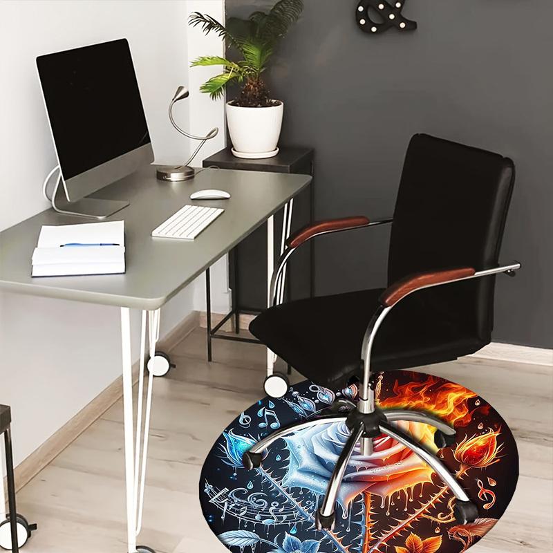 

1pc Office Carpet Chair Mats Flaming Ice Rose Symphony Perfect for Decorating Office Chairss, Or Bedrooms.YDT497 80cm by 80cm