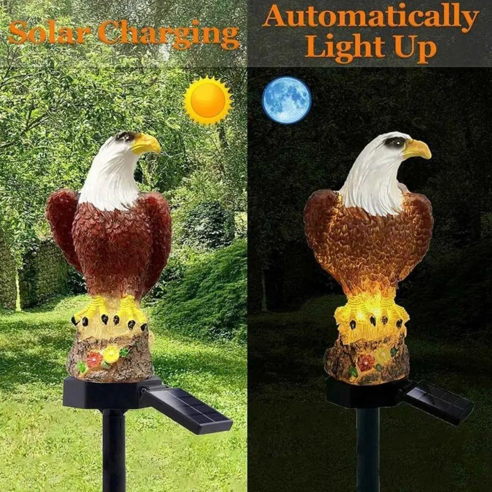 Waterproof Solar Eagle Garden Light Resin Ground Plug Lawn Lamps Garden Stake Light  Party