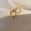 New  Classic Gold Color Geometric Square Metal Hoop Earrings For Woman Korean Temperament Party Jewelry Girls Accessory