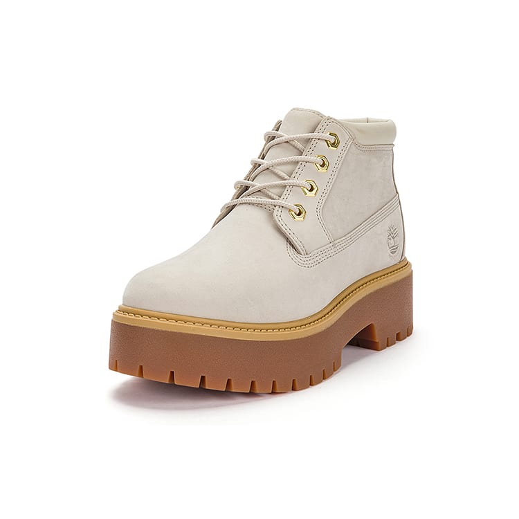Timberland Stone Street Mid Lace Up Waterproof Boots 'White Nubuck' Women's A64FRW