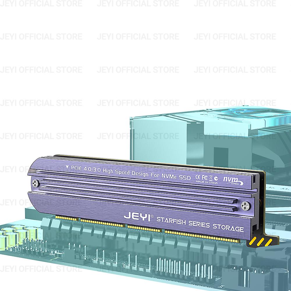 JEYI M.2 NVME to PCIe 4.0 3.0 Adapter With Aluminum SSD Heatsink, NVMe 64Gbps Gen4 PCIE X4 X8 X16 Expansion Card for Desktop