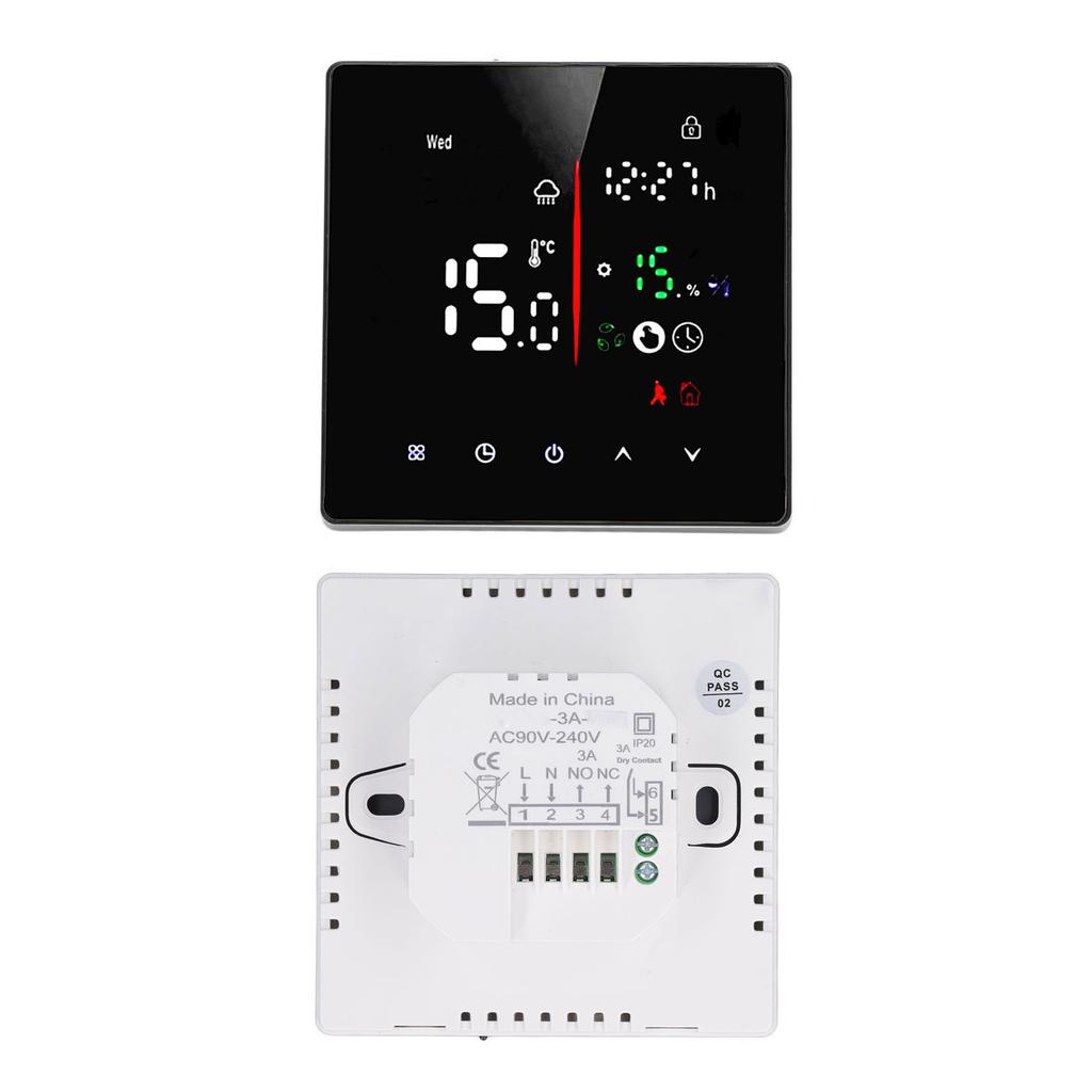 Touchscreen-Thermostat mit Verknüpfungsfunktion Wandmontage Temperaturregler für Wasserfußbodenheizung AC 90‑240V 3A